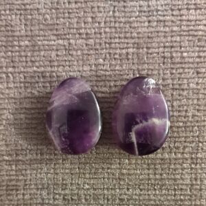Amethyst Stone Plugs Teardrops One Inch